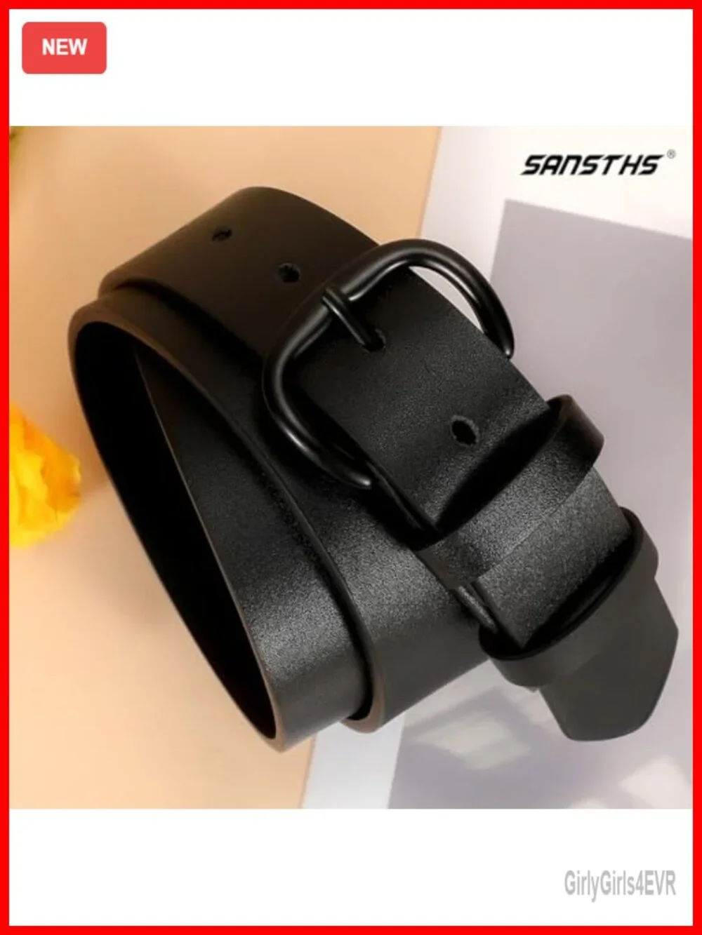 PU Leather Belt for Women with Metal Roller Buckle Casual Waist Belt